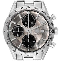 Tag Heuer Carrera Steel Mother Of Pearl Dial Chronograph Mens Watch CV201P 