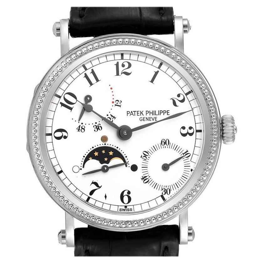 Patek Philippe Complications Moonphase White Gold Mens Watch 5015 For Sale