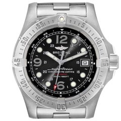 Breitling Superocean Steelfish Black Dial Mens Watch A17390 Box Papers