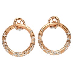 Estate Diamond Gold Hoop Earrings