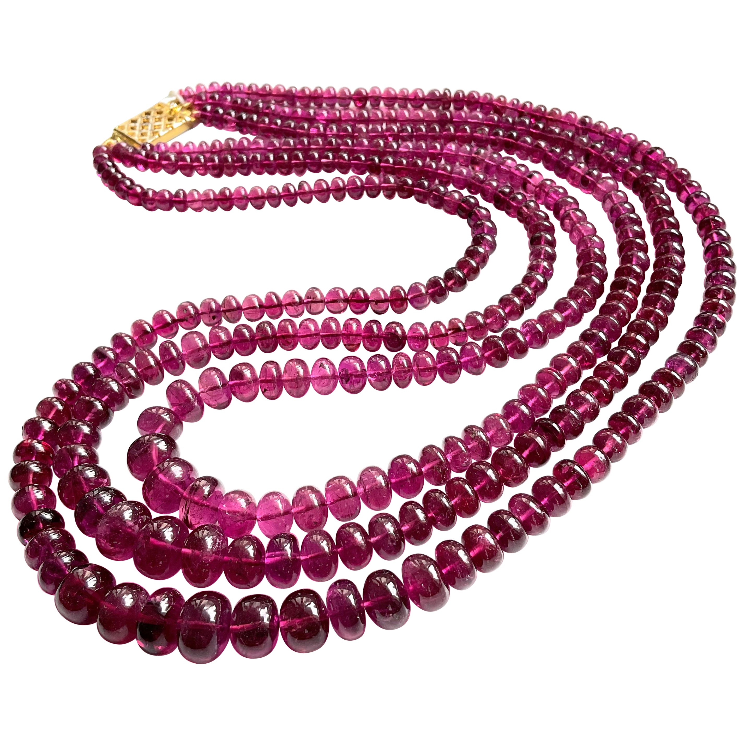 510.00 Carats Top Quality Rubellite Tourmaline Plain Beads Natural Gemstone For Sale