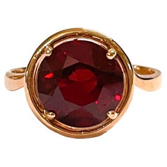 New Madagascar 4.30 Carat Pinkish Ruby Rose Gold Plated Sterling Ring