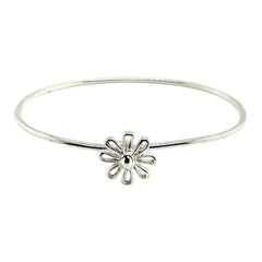 Used Tiffany & Co Estate Flower Bangle Bracelet M 7.5" By Paloma Picasso Silver 