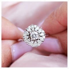 Round Moissanite Engagement Ring in 14K White Gold - "Harper", Ready to Ship