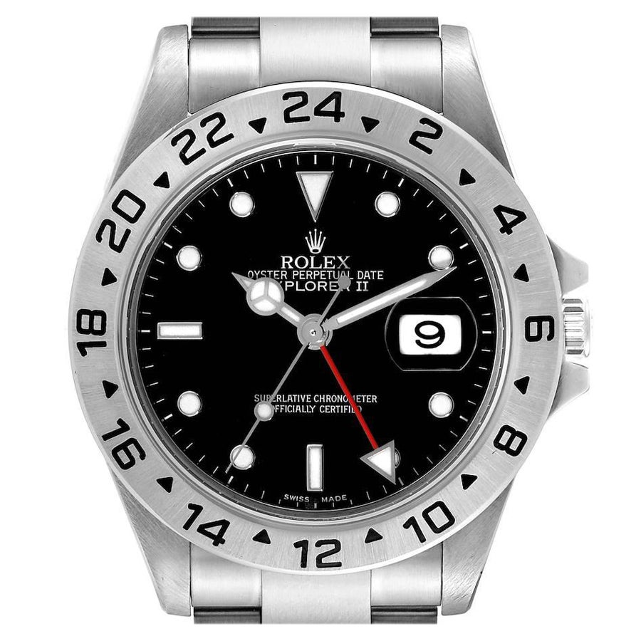 Rolex Explorer II Black Dial Steel Mens Watch 16570 For Sale at 1stDibs