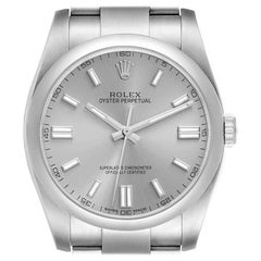 Rolex Oyster Perpetual 36 Silver Dial Steel Mens Watch 116000 Box Card