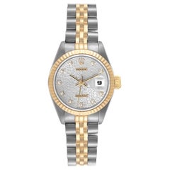 Rolex Datejust Steel Yellow Gold Silver Anniversary Dial Ladies Watch 69173