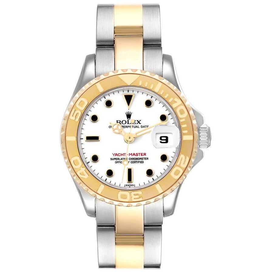 Rolex Yachtmaster 29mm White Dial Steel Yellow Gold Ladies Watch 69623