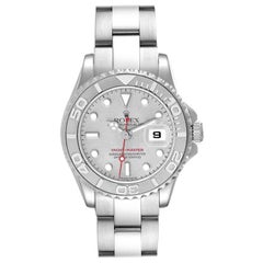Rolex Yachtmaster 29 Steel Platinum Dial Bezel Ladies Watch 169622 Box Papers