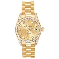 Rolex President Datejust Orologio da donna con quadrante in oro giallo e diamanti 179158