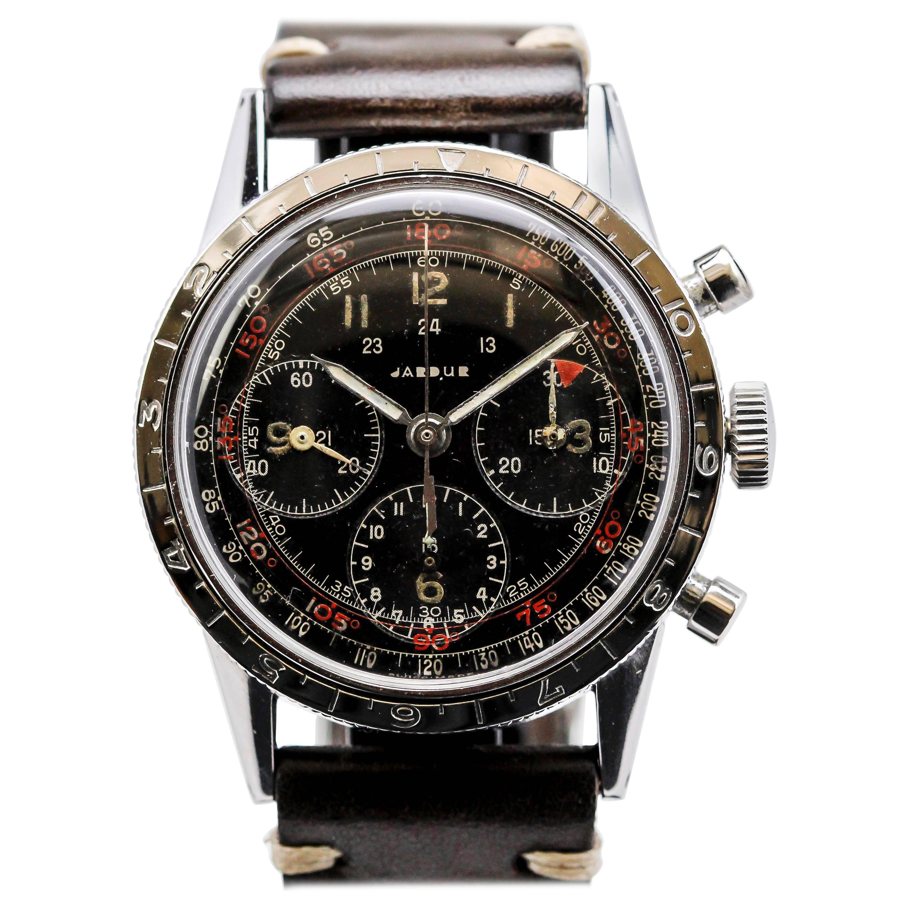 Jardur Stainless Steel Chronograph Manual Wristwatch