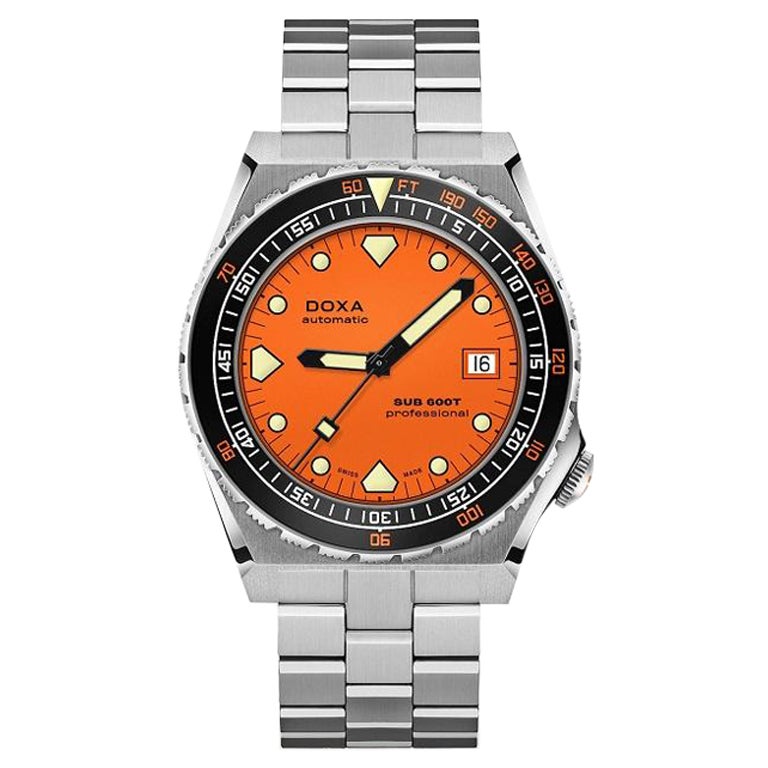 Doxa Sub 600T Professional Automatic Orange Dial Men's Watch 861.10.351.10 For Sale