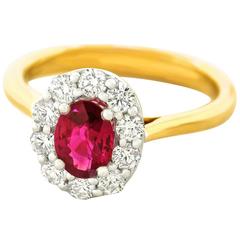 Classic Ruby Diamond Gold Ring 12