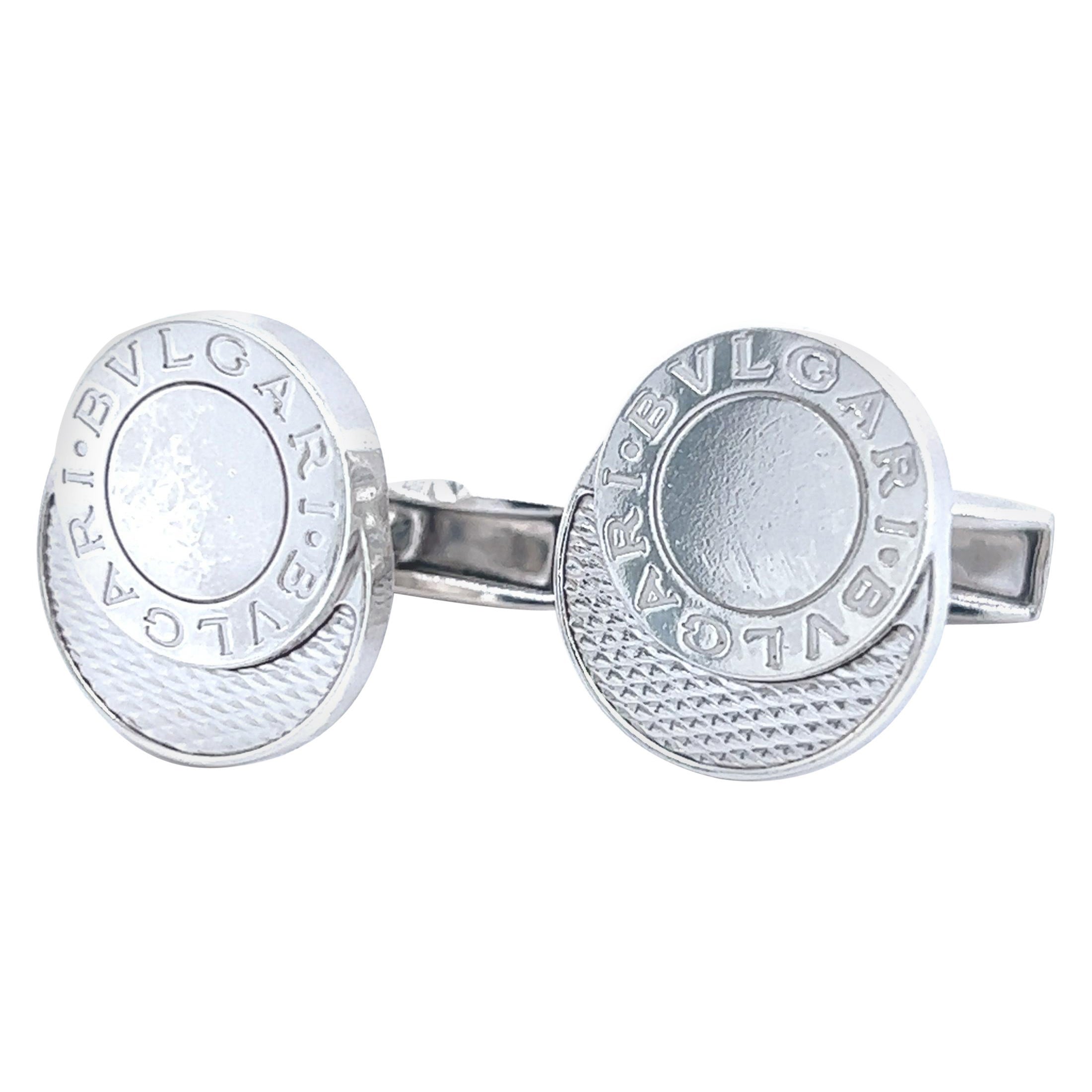 Bulgari Bvlgari Estate Mens Cufflinks Silver 