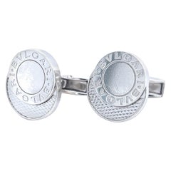 Vintage Bulgari Bvlgari Estate Mens Cufflinks Silver 