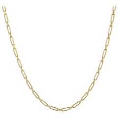 20th Century 18 Karat Yellow Gold Rectangular Links Chain Long Necklace
