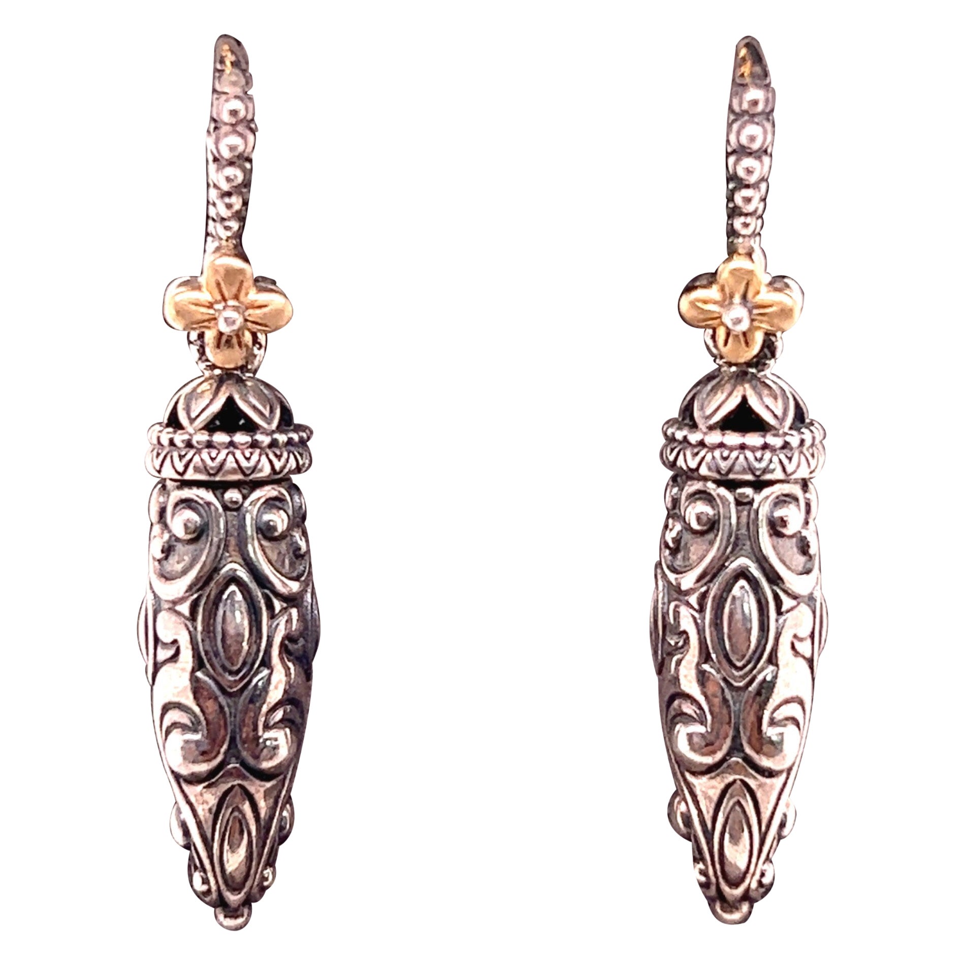 Sterling Silver and 14kt Gold Amphora Inspired Earrings