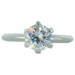 GIA Certified 0.99 Carat Round Diamond H/VS2 Platinum 950 Engagement Ring