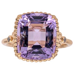 Seltene Tiffany & Co. Amethyst und Diamant Sparkler Cushion Cut 18k Rose Gold Ring