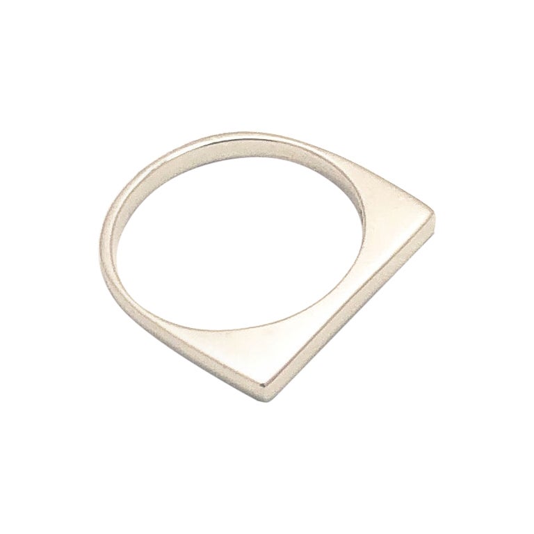 For Sale:  'Small Block' Sterling Silver Stackable Ring by Emerging Designer Brenna Colvin