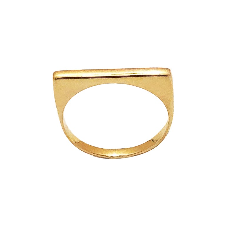 For Sale:  'Small Block' Gold Vermeil Stackable Ring by Emerging Designer Brenna Colvin