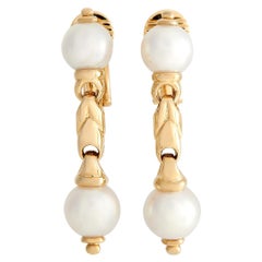 Bvlgari Passo Doppio 18K Yellow Gold Pearl Earrings