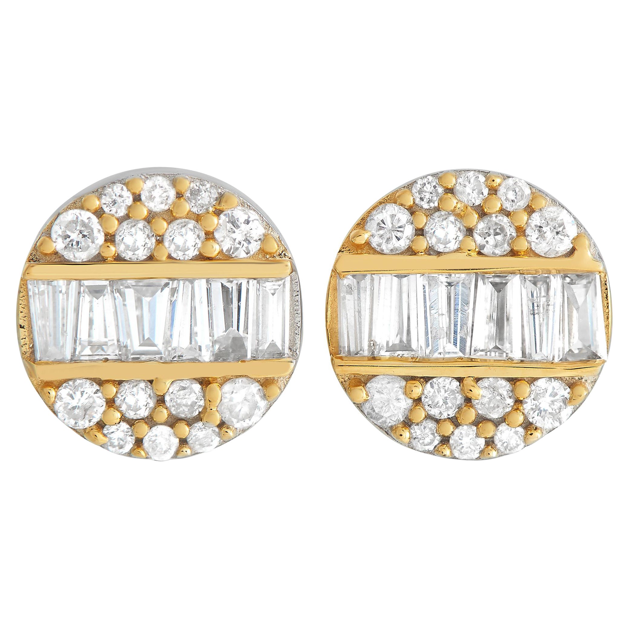LB Exclusive 14K White and Yellow Gold 0.44ct Diamond Earrings