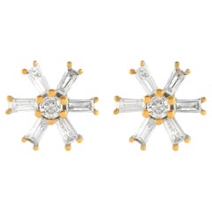 LB Exclusive 14K White and Yellow Gold 0.25ct Diamond Earrings