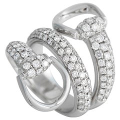 Gucci 18K White Gold 2.0ct Diamond Horsebit Ring
