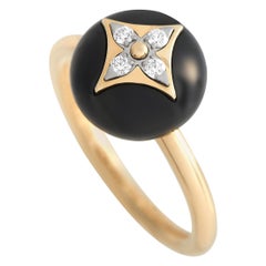 Louis Vuitton Blossom 18K Yellow Gold Diamond and Onyx Ring