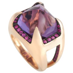 LB Exclusive 18K Rose Gold Amethyst and Pink Sapphire Ring