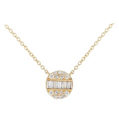 LB Exclusive 14K Yellow Gold 0.20ct Diamond Disc Necklace