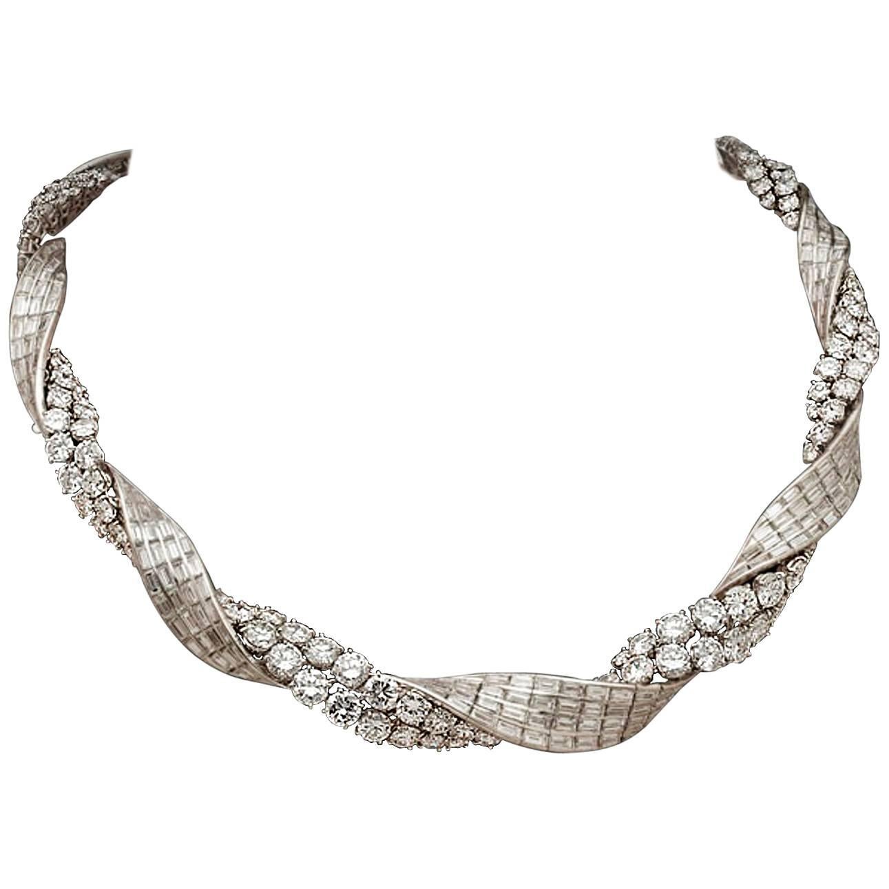 1950s  Sterlé Paris De Beers Diamond Award Diamond Necklace