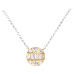 LB Exclusive 14K White and Yellow Gold 0.20ct Diamond Disc Necklace