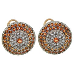 Topazs, Diamonds, Rose Gold and Silver  Earrings.