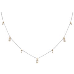LB Exclusive 14K White and Yellow Gold 0.50ct Diamond Station Necklace