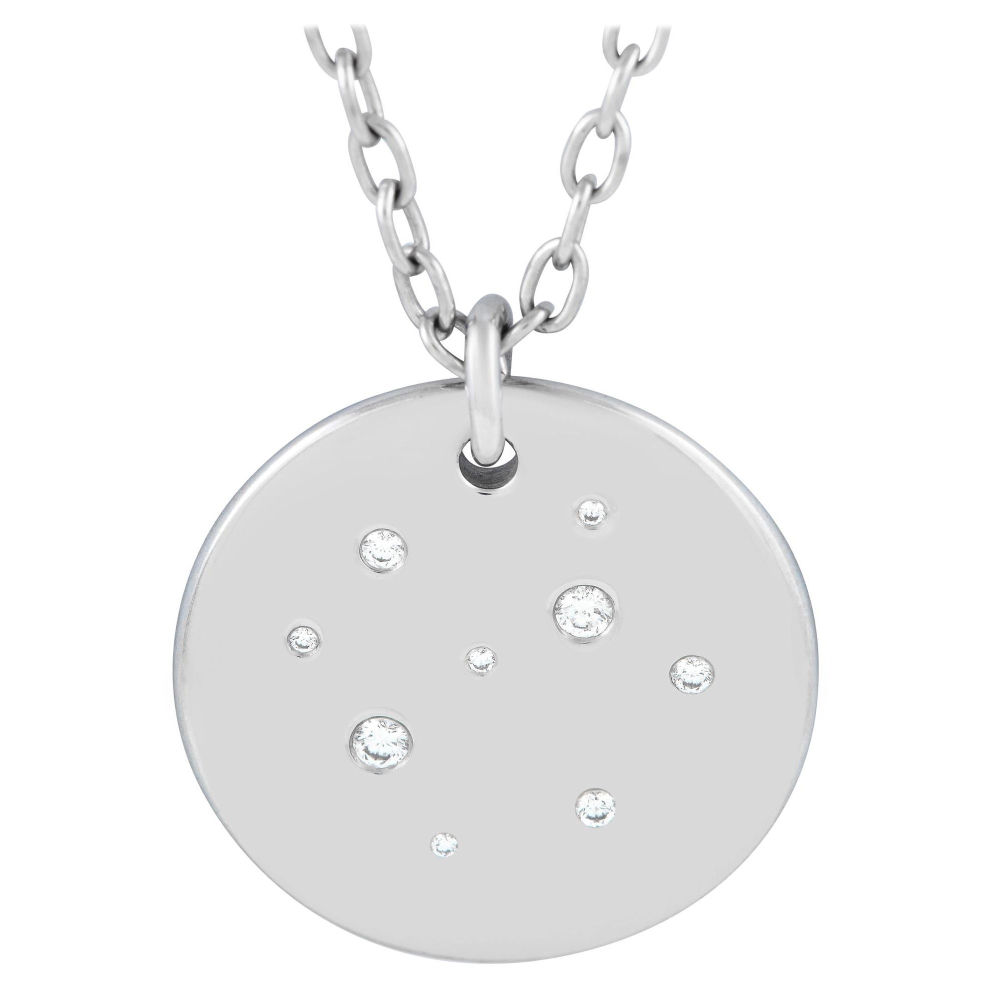 Tiffany & Co., collier pendentif en or blanc 18 carats avec diamants de 0,20 carat en vente