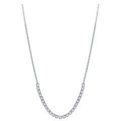 14K White Gold Necklace with Natural Full Brilliant Cut Diamonds, 3.00 CTW 