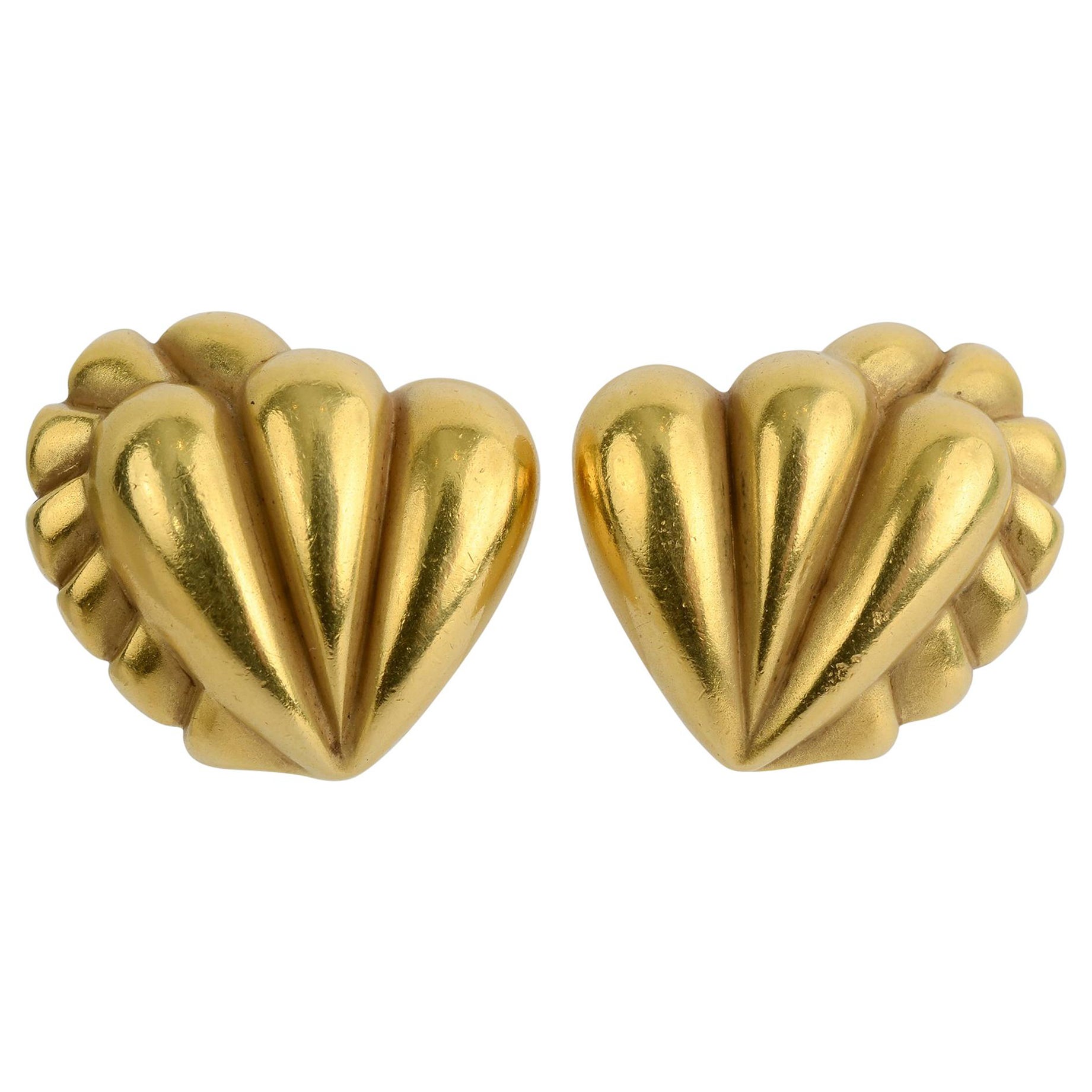 Kieselstein Cord Herz-Ohrringe aus Gold mit Schleife im Angebot
