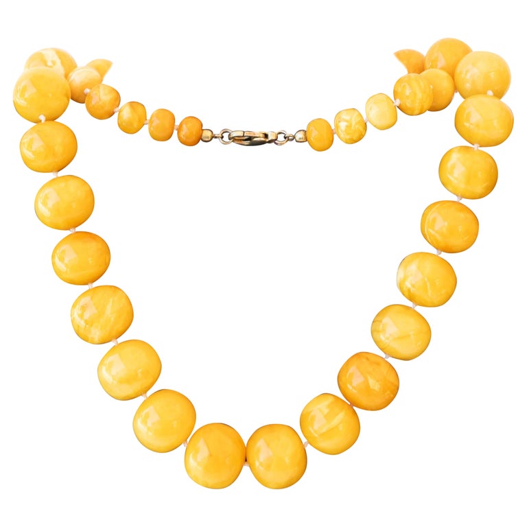 Natural Egg yolk Baltic Amber Beaded Bracelet, 20mm beads 52 grams