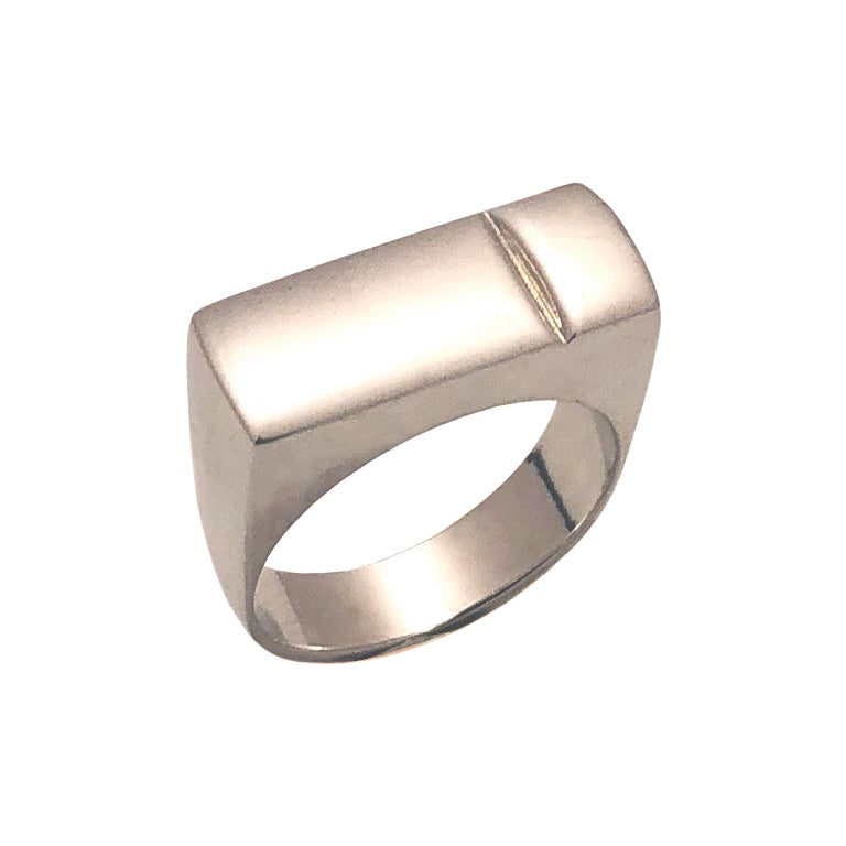 For Sale:  'Large Block' Sterling Silver Stackable Ring by Emerging Designer Brenna Colvin