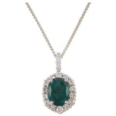 Emerald Diamond Gold Pendant