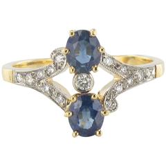 New French Sapphire and Diamond ring 2