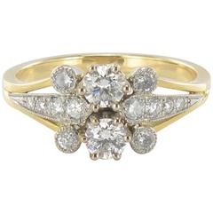 New French Charming Diamond Gold Ring 9