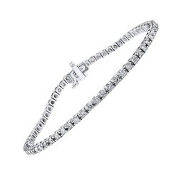 2.00 Carat Brilliant Cut Round Diamond Tennis Bracelet in 14K White Gold