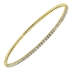 Bracelet jonc Grandeur en or jaune 18 carats avec diamants ronds de 3,01 carats