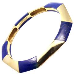 Tiffany & Co. Lapis Lazuli Gold Bangle Bracelet