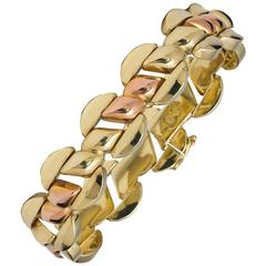 14K Yellow & Rose Gold Retro Bracelet 8