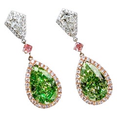 Emilio Jewelry 10 orecchini di diamanti verdi certificati Nature da 10,00 carati