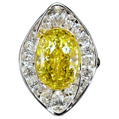 Emilio Jewelry Gia Certified 10.50 Carat Fancy Deep Yellow Diamond Ring 
